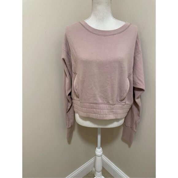 Free People Movement Dusty Rose pink Crewneck Size L - Picture 1 of 6